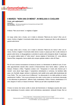 Comune Cagliari News - 8 Marzo: "Non una di meno", in migliaia a