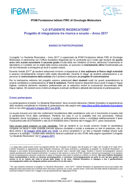 Bando studente ricercatore 2017 - Treviso – Ufficio scolastico