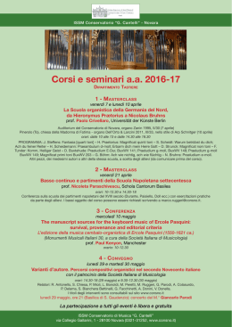 Seminari e Convegni 2017 - Conservatorio Guido Cantelli
