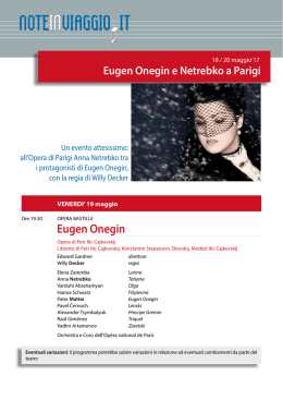 Eugen Onegin - Note in Viaggio