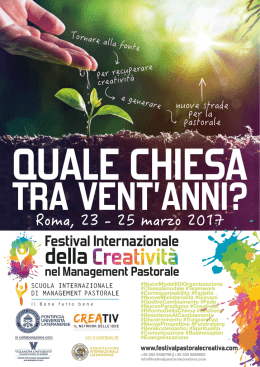 Scarica il programma in italiano - Festival della Pastorale Creativa