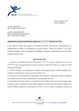 2-3-2017 Segnalazione presunta attivit&agrave; abusiva nel comune
