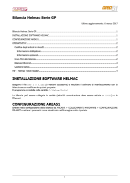 Bilancia Helmac Serie GP INSTALLAZIONE SOFTWARE HELMAC