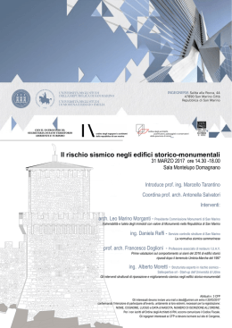Locandina rischio sismico - Università degli Studi di San Marino