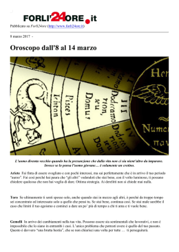 Oroscopo dall`8 al 14 marzo