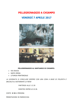 pellegrinaggio a chiampo venerdí 7 aprile 2017