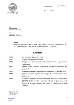 Decreto istituzione - Università di Foggia