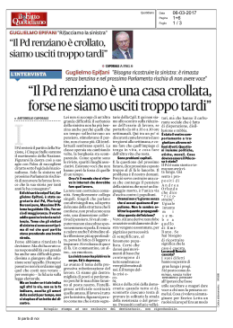 Il Pd renziano &egrave; crollato. Siamo usciti troppo tardi