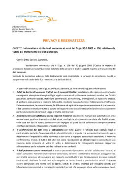 Privacy Policy - International Service, gallarate