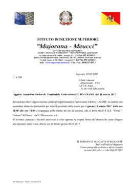 circolare 168 Assemblea sindacale del 10 - Majorana