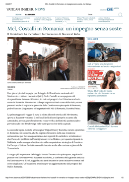 Mcl, Costalli in Romania: un impegno senza soste