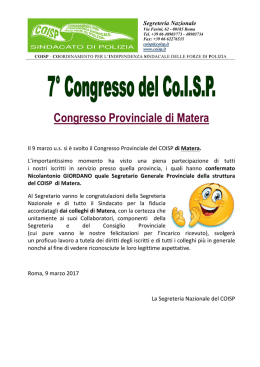 Congresso Provinciale di Matera