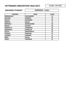 SETTIMANE LINGUISTICHE 2016-2017
