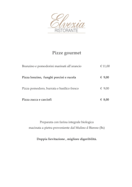 Pizze gourmet - Hotel Ristorante Elvezia | Selvino