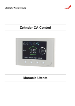 Zehnder CA Control Manuale Utente