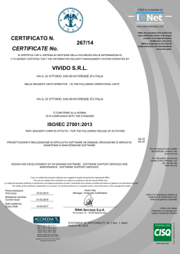 ISO 27001 - Vivido Srl