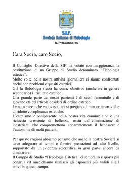 lettera del presidente - Società Italiana Flebologia