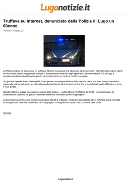Truffava su internet, denunciato dalla Polizia di Lugo