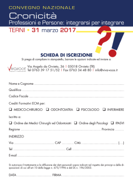 scheda di iscrizione - Ordine Psicologi Umbria