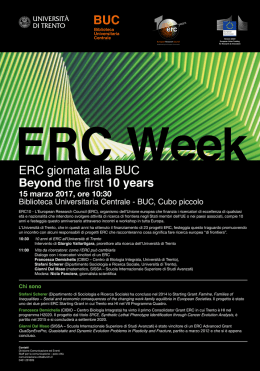 Locandina evento "ERC Week"