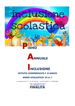Piano Annuale Inclusione - Istituto Comprensivo F. D`Amico Rosolini
