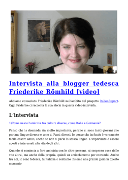 Intervista alla blogger tedesca Friederike Römhild [video]