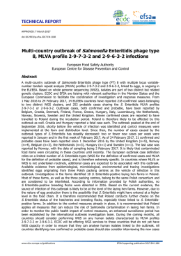 Multi-country outbreak of Salmonella Enteritidis - EFSA