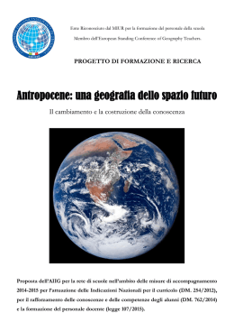 Antropocene: una geografia dello spazio futuro. Il