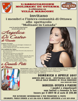 Angelica Di Castro - Associazione Molisani di Ottawa (AMO)