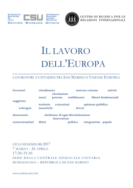 Brochure seminari CSU - Università degli Studi di San Marino