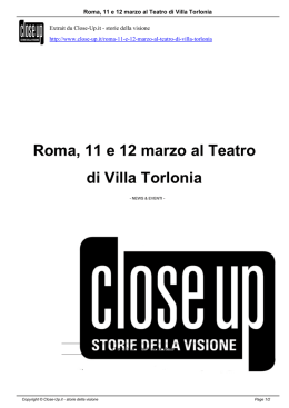 Roma, 11 e 12 marzo al Teatro di Villa Torlonia - Close