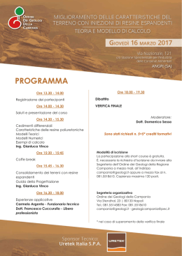 PROGRAMMA - Ordine dei Geologi della Campania