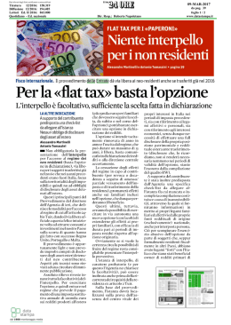 Per la &laquo;flat tax&raquo; basta l`opzione