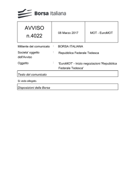 AVVISO n.4022 - Borsa Italiana