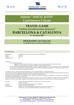 Programma partenza Barcellona