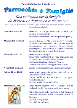 Programma parrocchiale - Parrocchia S. Maria a Mare