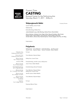 casting - Miami City Ballet