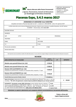 36 Piacenza Expo, 3.4.5 marzo 2017