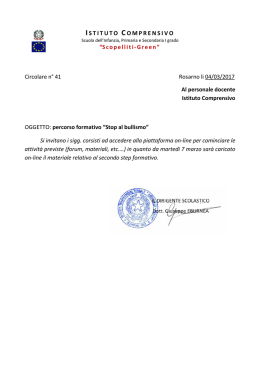Percorso formativo "Stop al bullismo"