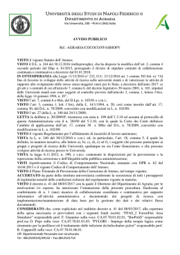 Avviso e allegati - Università degli Studi di Napoli Federico II