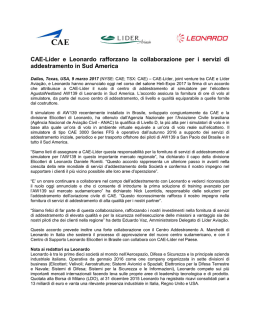 CAE-Líder e Leonardo rafforzano la collaborazione per i servizi di