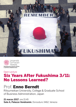 Six Years After Fukushima 3/11: No Lessons Learned? Prof. Enno