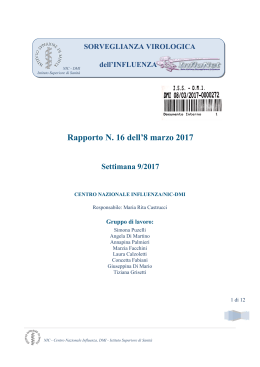 Settimana 9/2017 - Istituto Superiore di Sanit&agrave;