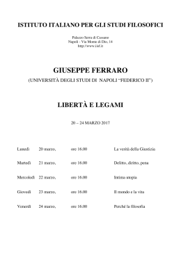 libertà e legami - Istituto Italiano per gli Studi Filosofici