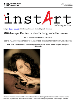 04 marzo 2017 Instart Webmagazine Mitteleuropa Orchestra diretta