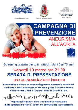 locandina campagna prevenzione aneurisma