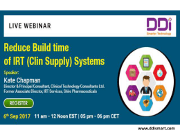 Webinar on Reduce Build Time of IRT Systems.