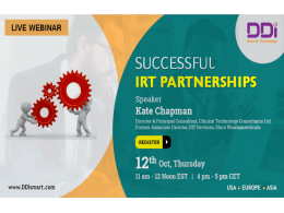 Webinar on Successful IRT Partnerships
