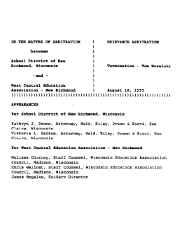Thomas Woznicki Admissions (New Richmond, Wisconsin School District)