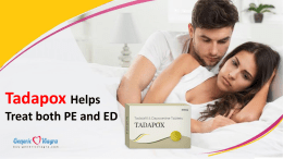 Tadapox Helps Treat both PE and ED